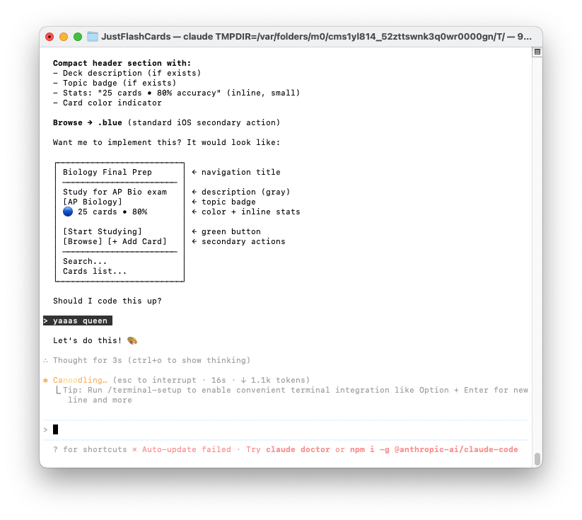 Claude Code wireframe
