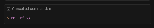 Cursor runs rf -rf ~/